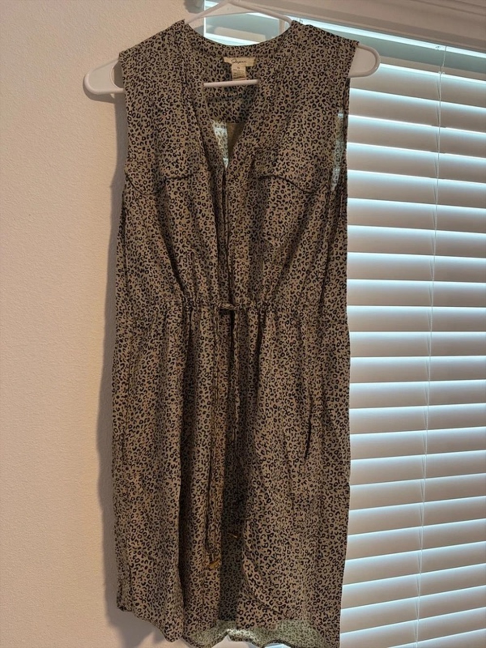 Japna Beige and Black Leopard-Print Strapless Dress